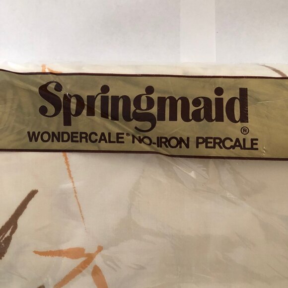 Vintage Springmaid Wondercale No Iron Twin  Flat Sheet 39X76 KABUKI Tree - Picture 5 of 5